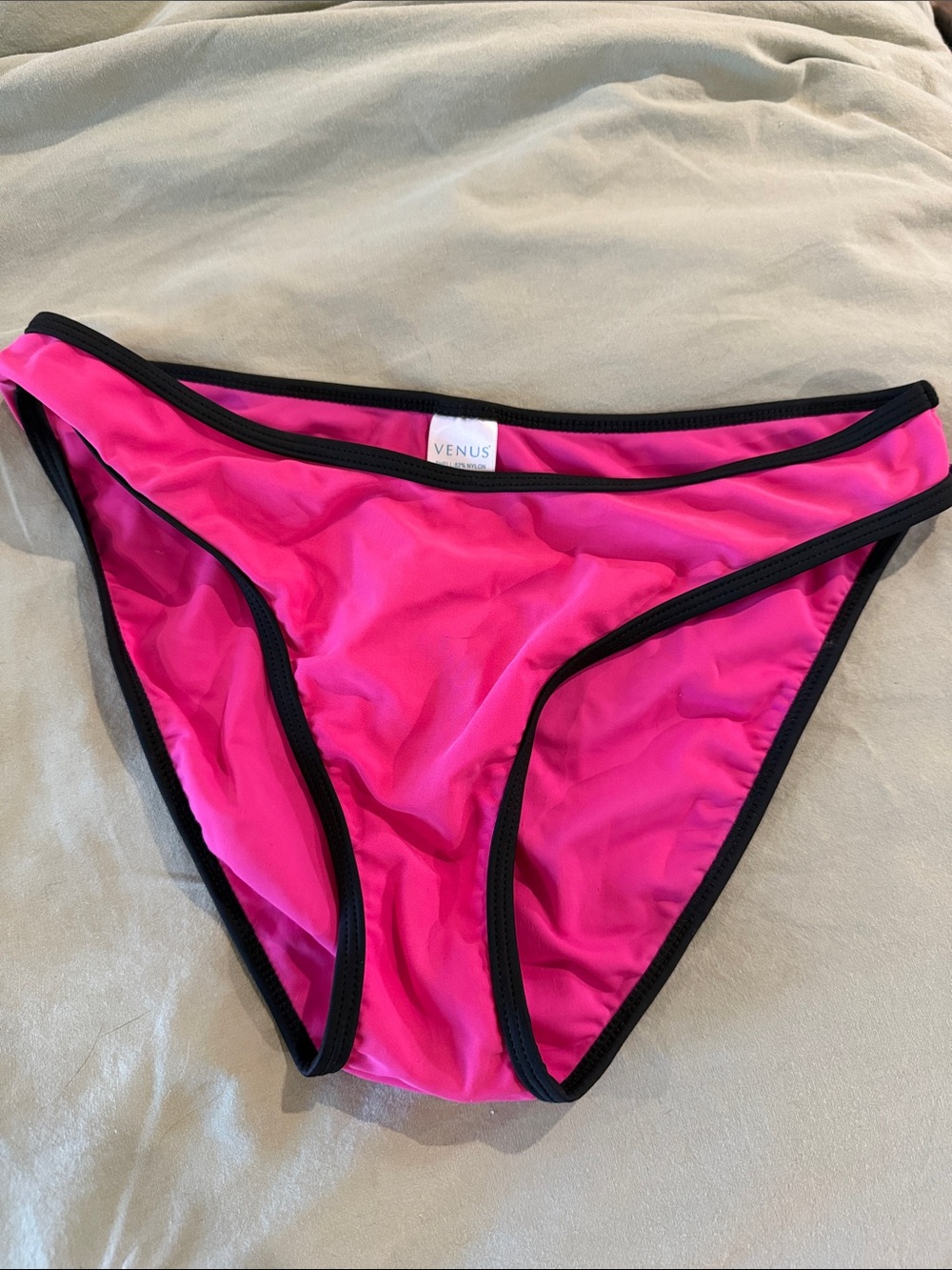 VENUS Hot Pink Bikini Brief with Black Trim